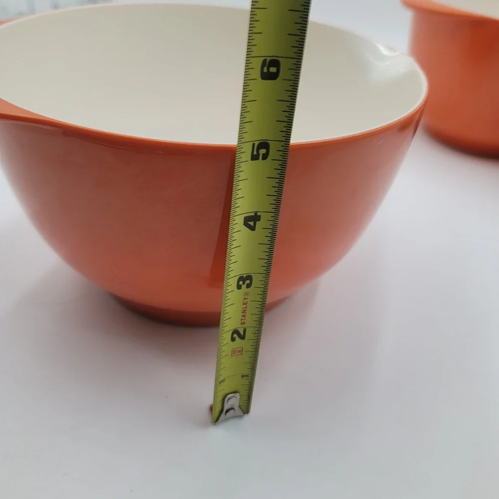 Orange‎ Melamine Nesting Mixing Bowl Set with Pour Spout 3 Piece Set